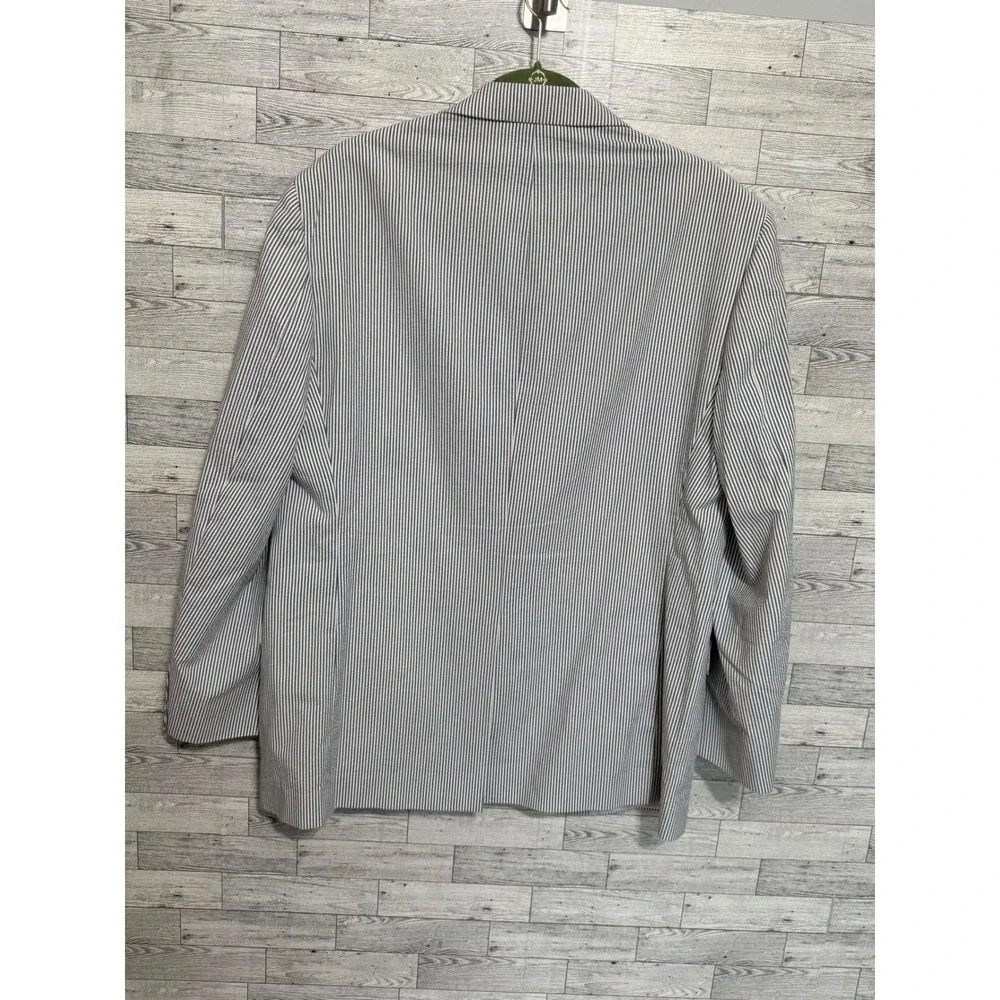 Brooks Brothers 346 Mens 44R Seersucker Blazer Blue White Striped Sport Coat